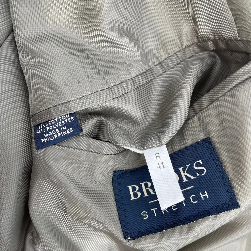 Brooks Brothers Stretch Men's 41R Blazer Sport Coat Khaki Olive 2 Button Classic